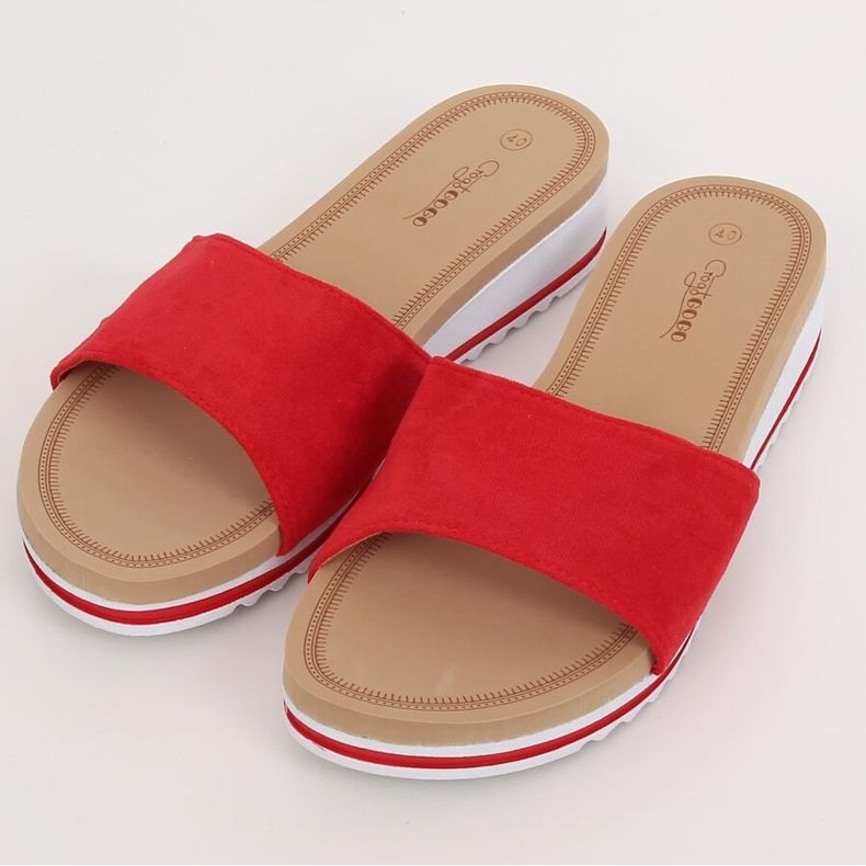 Rojo Pantuflas rojas de mujer G-5036 Rojo 1