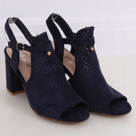 Sandalias de tacón calado LL79 Azul azul marino 1
