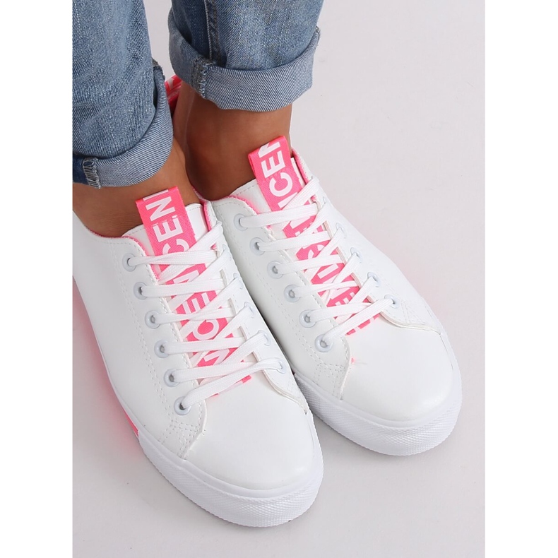 Zapatillas de mujer blancas CC-17 Fushia blanco rosa 1