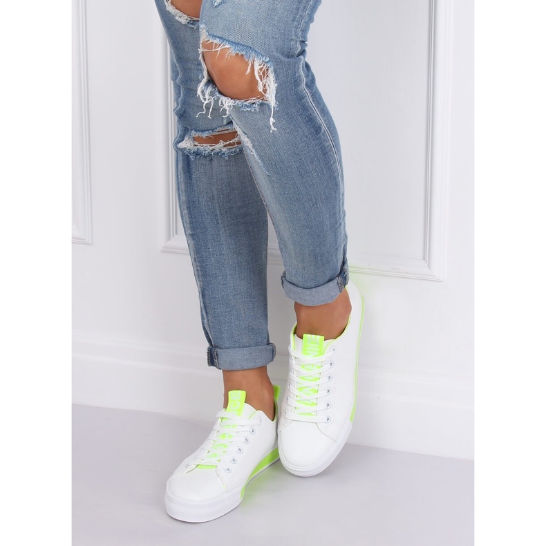 Zapatillas de mujer blancas CC-17 Verde blanco 2