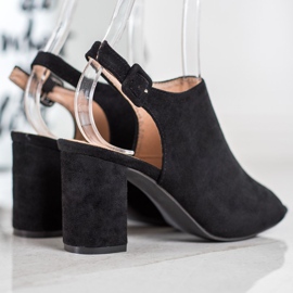 SHELOVET Sandalias de tacón negro 4