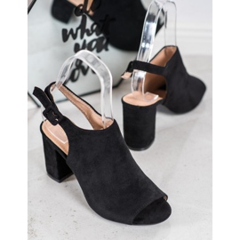 SHELOVET Sandalias de tacón negro 5