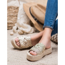 Seastar Pantuflas Alpargatas En La Plataforma dorado 1