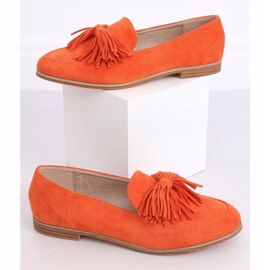 Mocasines de mujer naranja con flecos T357P Orange 1