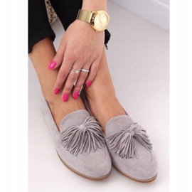 Gris Mocasines de mujer con flecos T357P Gris 3