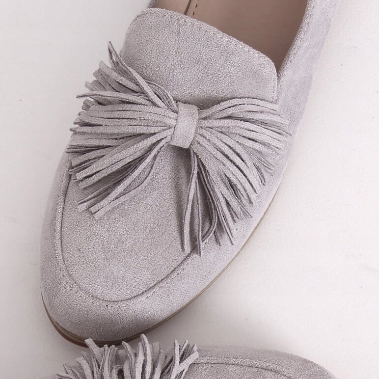 Gris Mocasines de mujer con flecos T357P Gris 1