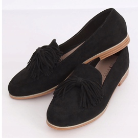 Negro Mocasines de mujer con flecos T357P Negro 1