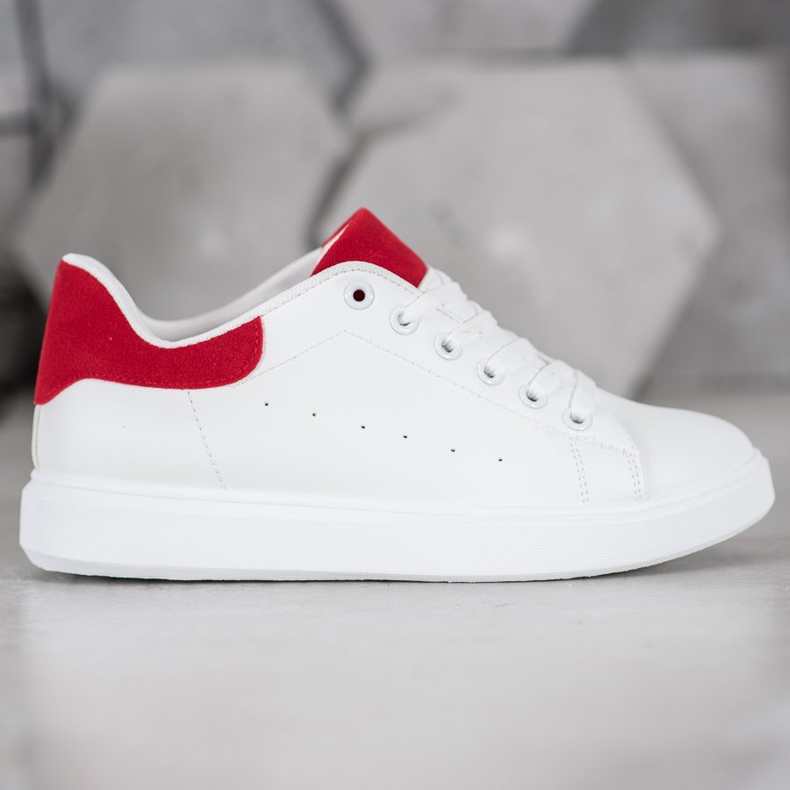 SHELOVET Calzado deportivo casual blanco rojo 2