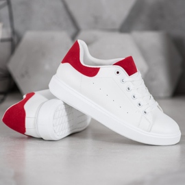 SHELOVET Calzado deportivo casual blanco rojo 3