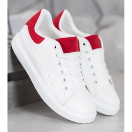 SHELOVET Calzado deportivo casual blanco rojo 4