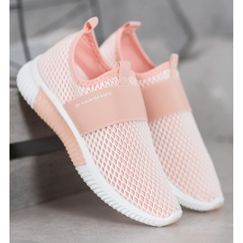 SHELOVET Slipons calados clásicos rosado 2