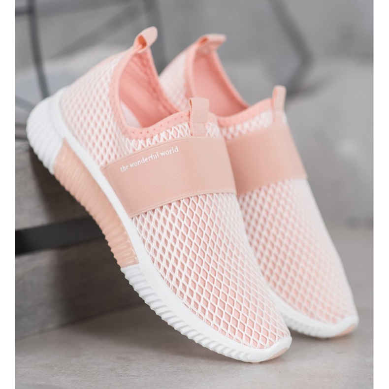 SHELOVET Slipons calados clásicos rosado 2 SHELOVET Slipons calados clásicos rosado 2