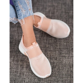 SHELOVET Slipons calados clásicos rosa 1