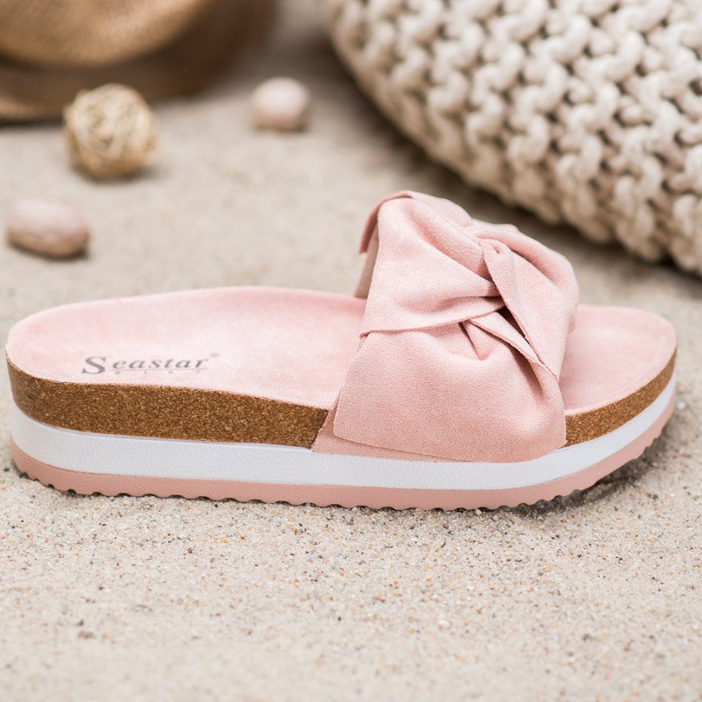 Seastar Pantuflas casuales de gamuza rosado 2