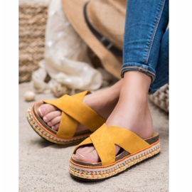 Seastar Zapatillas cómodas en la plataforma amarillo 3