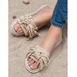 Seastar Zapatillas cómodas con flecos beige 2