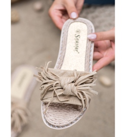 Seastar Zapatillas cómodas con flecos beige 1