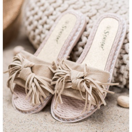 Seastar Zapatillas cómodas con flecos beige 3