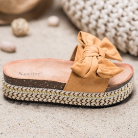 Seastar Pantuflas Con Lazo En La Plataforma marrón multicolor 4