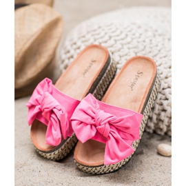 Seastar Pantuflas Con Lazo En La Plataforma rosado 1