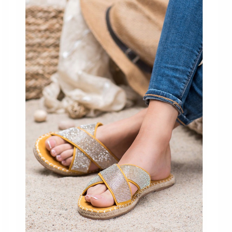 Cm Paris Pantuflas con estilo con circonita cúbica amarillo 1