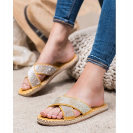 Cm Paris Pantuflas con estilo con circonita cúbica amarillo 2