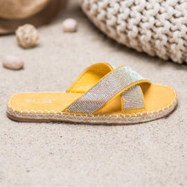 Cm Paris Pantuflas con estilo con circonita cúbica amarillo 3