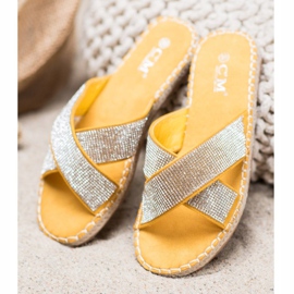 Cm Paris Pantuflas con estilo con circonita cúbica amarillo 4