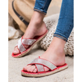 Cm Paris Pantuflas con estilo con circonita cúbica rojo 1