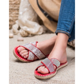 Cm Paris Pantuflas con estilo con circonita cúbica rojo 4