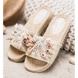 Seastar Zapatillas en la plataforma con conchas beige 3