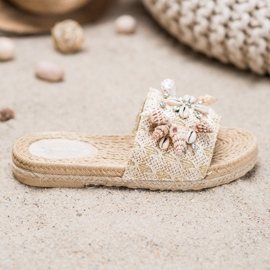 Seastar Zapatillas en la plataforma con conchas beige 2