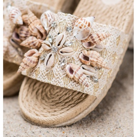 Seastar Zapatillas en la plataforma con conchas beige 4