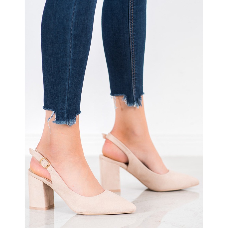 Seastar Zapatos de tacón de ante con tacón abierto marrón 1 Seastar Zapatos de tacón de ante con tacón abierto marrón 1