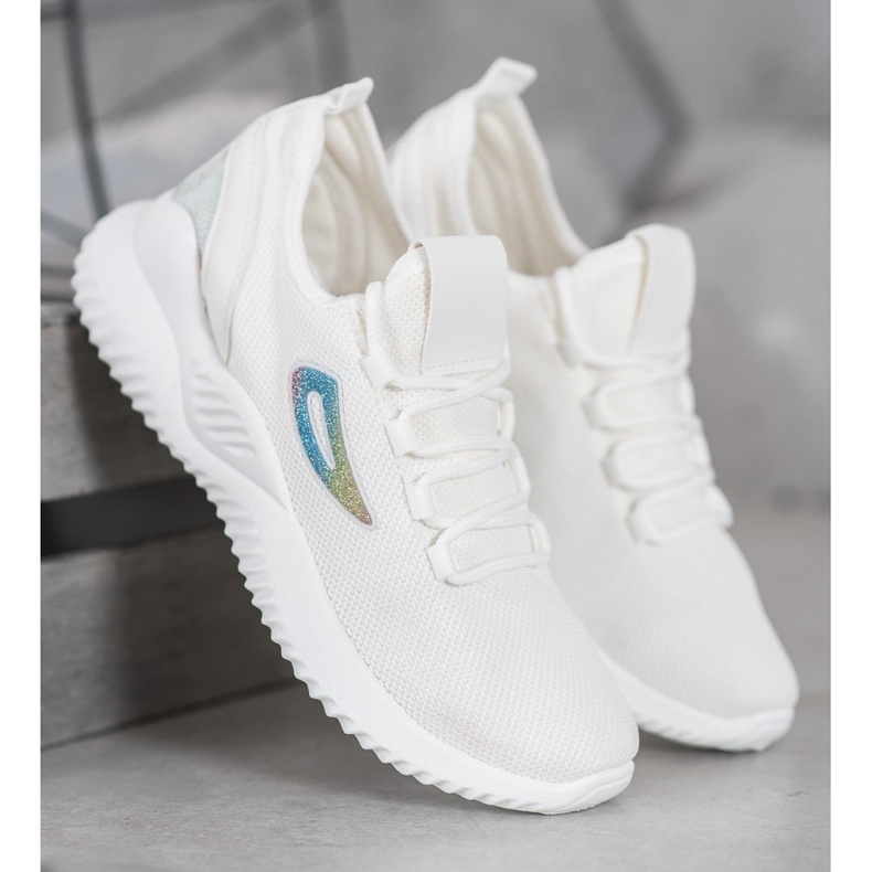 Zapatillas MCKEYLOR con lentejuelas blanco 2