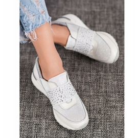 Zapatillas sin cordones con cristales VINCEZA blanco 2