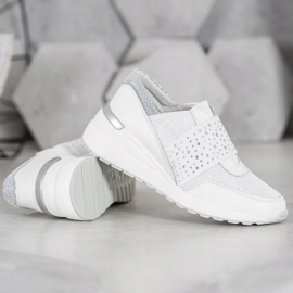 Zapatillas sin cordones con cristales VINCEZA blanco 4