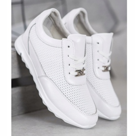 Zapatillas de piel VINCEZA blanco 3