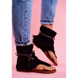 SEA Sandalias de Mujer Chanclas con Caña Negro SL1011 Madrit 5