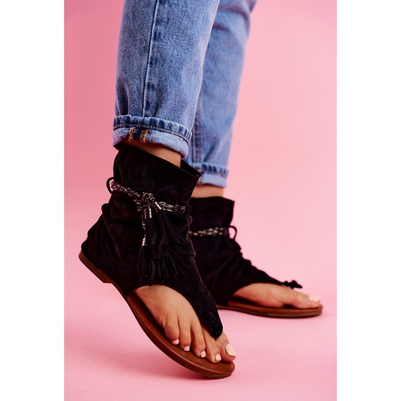 SEA Sandalias de Mujer Chanclas con Caña Negro SL1011 Madrit 1