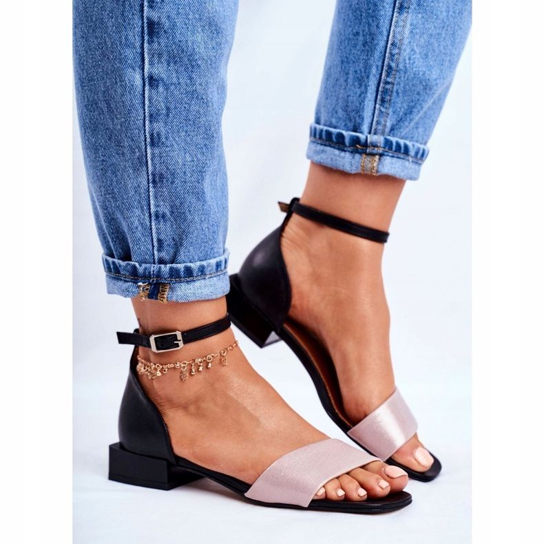 Sandalias Mujer Maciejka Leather Black 04618-21 negro rosado 1