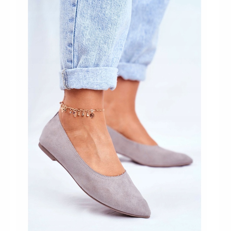 PS1 Bailarinas Mujer Eco-Suede Gris Bellissima 1
