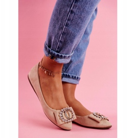 PS1 Bailarinas Beige Eco-Suede Montreal para mujer 1