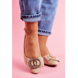 PS1 Bailarinas Beige Eco-Suede Montreal para mujer 2