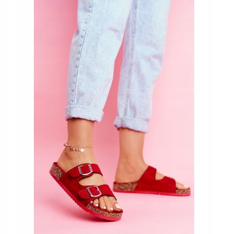 EVE Pantuflas De Mujer En Corcho Con Cierre Red Si Senor rojo 1