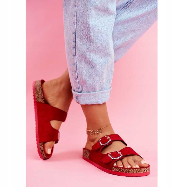 EVE Pantuflas De Mujer En Corcho Con Cierre Red Si Senor rojo 2