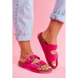 EVE Pantuflas De Mujer En Corcho Con Hebillas Fucsia Si Señor rosa 1