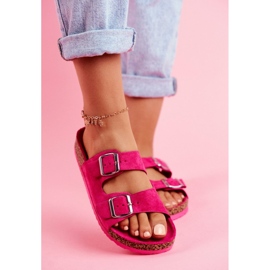 EVE Pantuflas De Mujer En Corcho Con Hebillas Fucsia Si Señor rosa 2