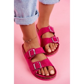 EVE Pantuflas De Mujer En Corcho Con Hebillas Fucsia Si Señor rosado 4