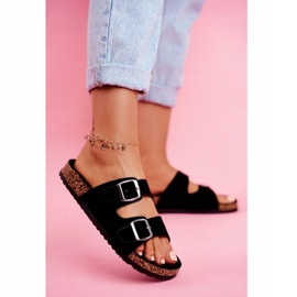 Zapatillas de pestaña para mujeres con abrazaderas negras negro 3